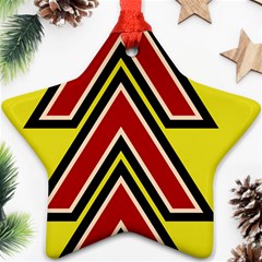 Chevron Symbols Multiple Large Red Yellow Star Ornament (two Sides)