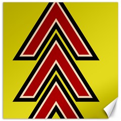 Chevron Symbols Multiple Large Red Yellow Canvas 16  X 16  