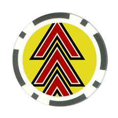 Chevron Symbols Multiple Large Red Yellow Poker Chip Card Guard by Mariart