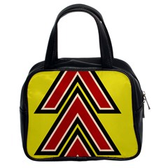 Chevron Symbols Multiple Large Red Yellow Classic Handbags (2 Sides)