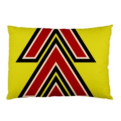 Chevron Symbols Multiple Large Red Yellow Pillow Case by Mariart