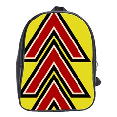 Chevron Symbols Multiple Large Red Yellow School Bag (large) by Mariart