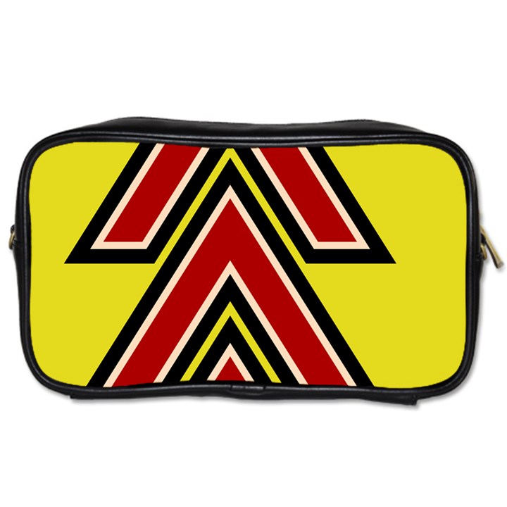 Chevron Symbols Multiple Large Red Yellow Toiletries Bags 2-Side