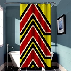 Chevron Symbols Multiple Large Red Yellow Shower Curtain 36  X 72  (stall)  by Mariart