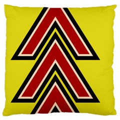 Chevron Symbols Multiple Large Red Yellow Large Cushion Case (two Sides) by Mariart