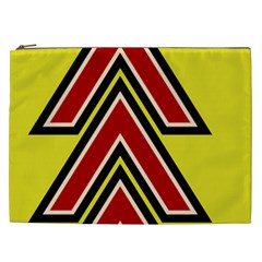 Chevron Symbols Multiple Large Red Yellow Cosmetic Bag (xxl) 