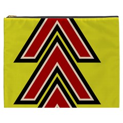 Chevron Symbols Multiple Large Red Yellow Cosmetic Bag (xxxl)  by Mariart