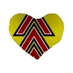 Chevron Symbols Multiple Large Red Yellow Standard 16  Premium Heart Shape Cushions by Mariart