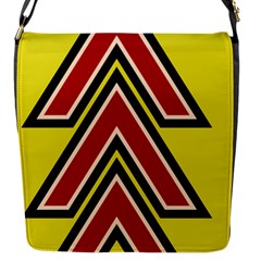 Chevron Symbols Multiple Large Red Yellow Flap Messenger Bag (s) by Mariart