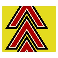 Chevron Symbols Multiple Large Red Yellow Double Sided Flano Blanket (small) 