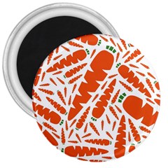 Carrots Fruit Vegetable Orange 3  Magnets by Mariart