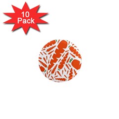 Carrots Fruit Vegetable Orange 1  Mini Magnet (10 Pack)  by Mariart