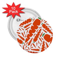 Carrots Fruit Vegetable Orange 2 25  Buttons (10 Pack)  by Mariart