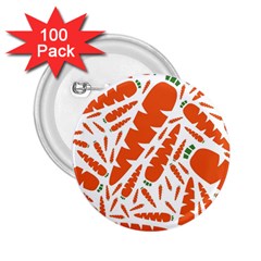 Carrots Fruit Vegetable Orange 2 25  Buttons (100 Pack)  by Mariart