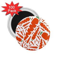 Carrots Fruit Vegetable Orange 2 25  Magnets (100 Pack)  by Mariart