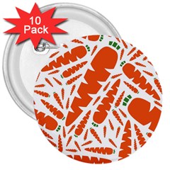 Carrots Fruit Vegetable Orange 3  Buttons (10 Pack)  by Mariart