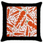 Carrots Fruit Vegetable Orange Throw Pillow Case (Black) Front