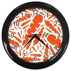 Carrots Fruit Vegetable Orange Wall Clocks (black)