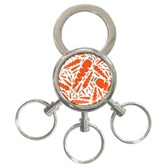 Carrots Fruit Vegetable Orange 3-ring Key Chains by Mariart