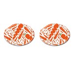 Carrots Fruit Vegetable Orange Cufflinks (Oval) Front(Pair)