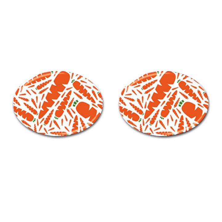 Carrots Fruit Vegetable Orange Cufflinks (Oval)