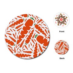 Carrots Fruit Vegetable Orange Playing Cards (round) 