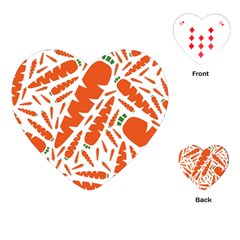 Carrots Fruit Vegetable Orange Playing Cards (heart)  by Mariart