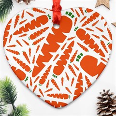 Carrots Fruit Vegetable Orange Heart Ornament (two Sides) by Mariart