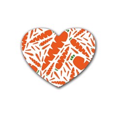 Carrots Fruit Vegetable Orange Heart Coaster (4 Pack) 