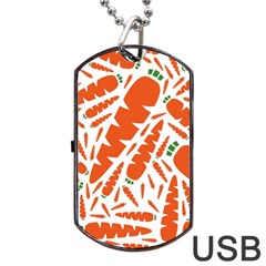 Carrots Fruit Vegetable Orange Dog Tag Usb Flash (one Side) by Mariart