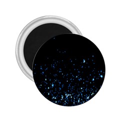 Blue Glowing Star Particle Random Motion Graphic Space Black 2 25  Magnets by Mariart