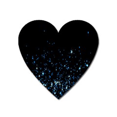 Blue Glowing Star Particle Random Motion Graphic Space Black Heart Magnet by Mariart