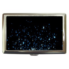 Blue Glowing Star Particle Random Motion Graphic Space Black Cigarette Money Cases