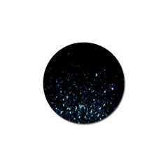 Blue Glowing Star Particle Random Motion Graphic Space Black Golf Ball Marker by Mariart