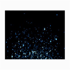 Blue Glowing Star Particle Random Motion Graphic Space Black Small Glasses Cloth by Mariart