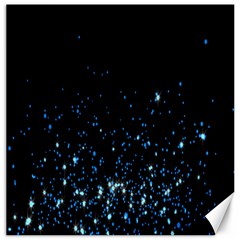 Blue Glowing Star Particle Random Motion Graphic Space Black Canvas 12  X 12  