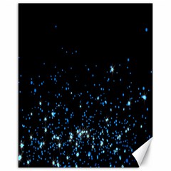 Blue Glowing Star Particle Random Motion Graphic Space Black Canvas 16  X 20   by Mariart