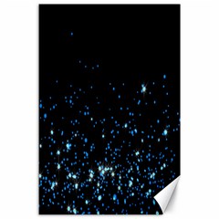 Blue Glowing Star Particle Random Motion Graphic Space Black Canvas 24  X 36  by Mariart