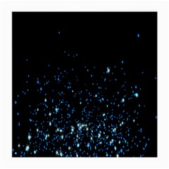 Blue Glowing Star Particle Random Motion Graphic Space Black Medium Glasses Cloth (2-side)