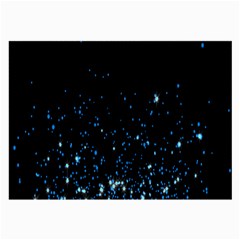 Blue Glowing Star Particle Random Motion Graphic Space Black Large Glasses Cloth