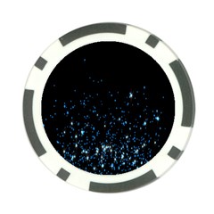 Blue Glowing Star Particle Random Motion Graphic Space Black Poker Chip Card Guard