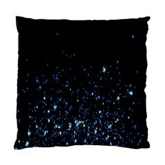 Blue Glowing Star Particle Random Motion Graphic Space Black Standard Cushion Case (one Side)