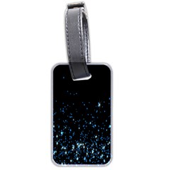 Blue Glowing Star Particle Random Motion Graphic Space Black Luggage Tags (two Sides) by Mariart