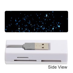 Blue Glowing Star Particle Random Motion Graphic Space Black Memory Card Reader (stick)  by Mariart