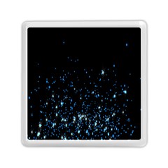 Blue Glowing Star Particle Random Motion Graphic Space Black Memory Card Reader (square)  by Mariart