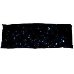 Blue Glowing Star Particle Random Motion Graphic Space Black Body Pillow Case (dakimakura)