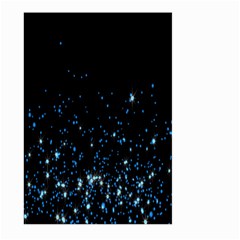 Blue Glowing Star Particle Random Motion Graphic Space Black Large Garden Flag (two Sides)