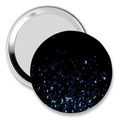 Blue Glowing Star Particle Random Motion Graphic Space Black 3  Handbag Mirrors by Mariart