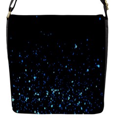 Blue Glowing Star Particle Random Motion Graphic Space Black Flap Messenger Bag (s) by Mariart