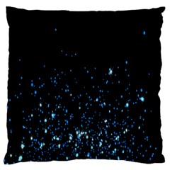 Blue Glowing Star Particle Random Motion Graphic Space Black Standard Flano Cushion Case (one Side) by Mariart